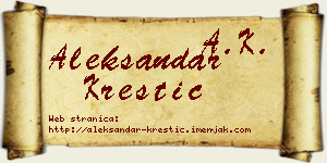 Aleksandar Krestić vizit kartica